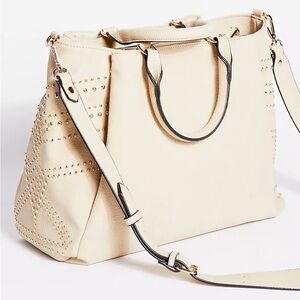 Free People Cream Studded Tote Bag